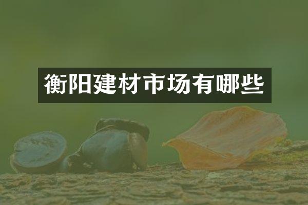 衡阳建材市场有哪些