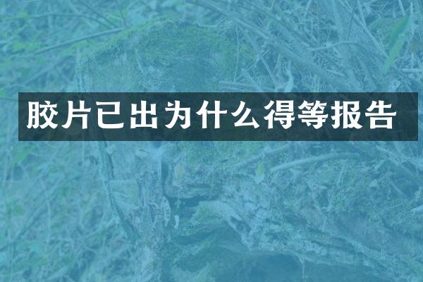 胶片已出为什么得等报告