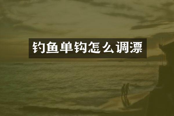 钓鱼单钩怎么调漂