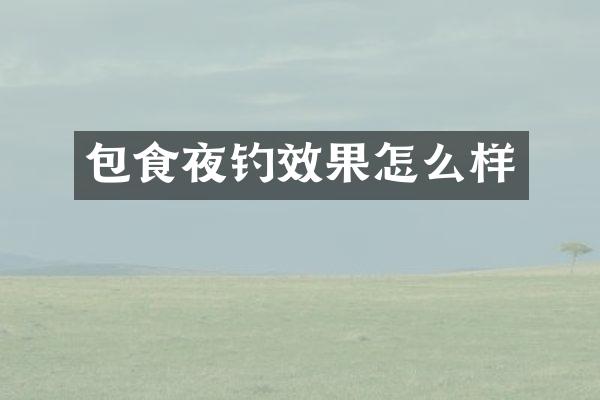 包食夜钓效果怎么样