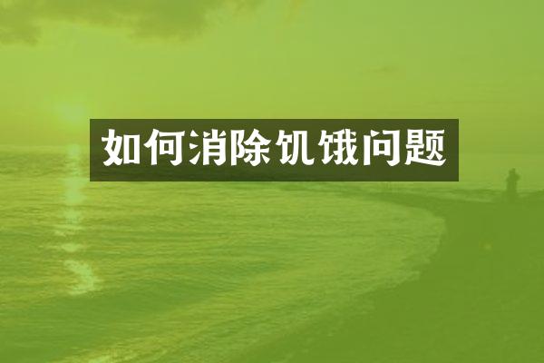 如何消除饥饿问题