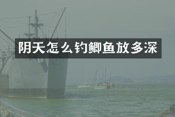 阴天怎么钓鲫鱼放多深