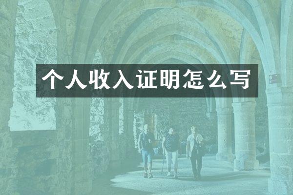 个人收入证明怎么写