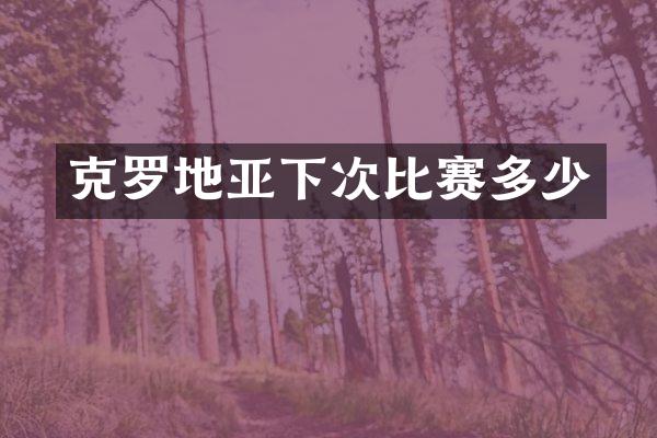 克罗地亚下次比赛多少
