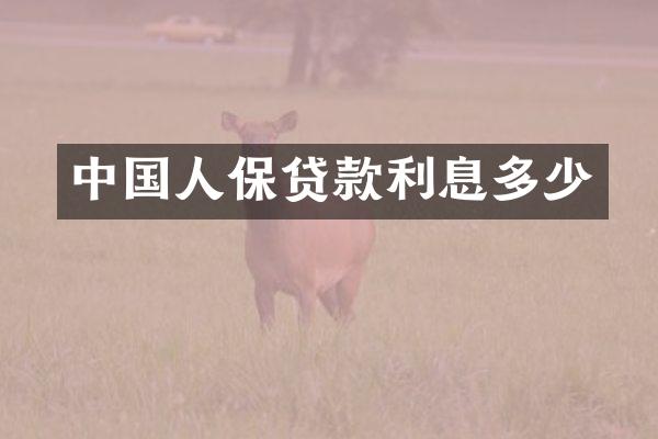 中国人保贷款利息多少