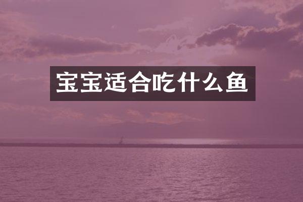 宝宝适合吃什么鱼