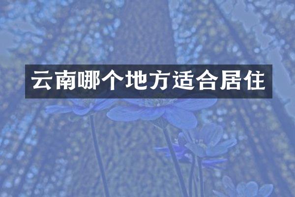 云南哪个地方适合居住