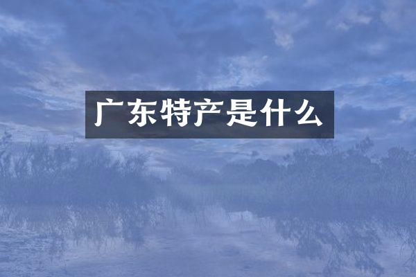 广东特产是什么