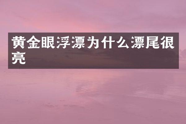 黄金眼浮漂为什么漂尾很亮