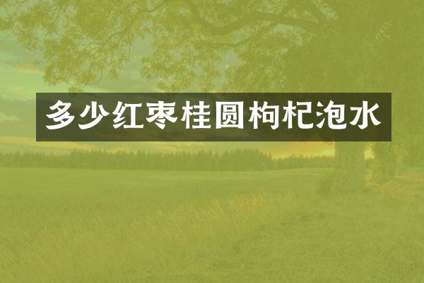 多少红枣桂圆枸杞泡水