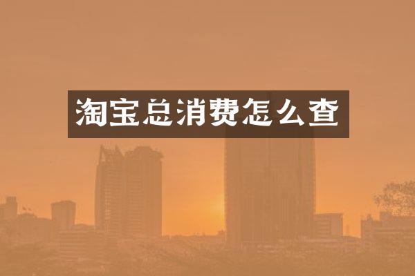 淘宝总消费怎么查
