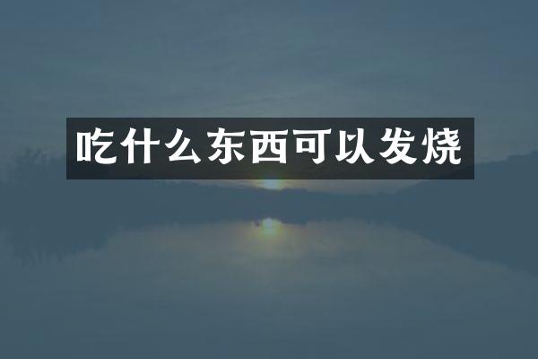 吃什么东西可以发烧