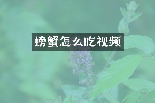 螃蟹怎么吃视频