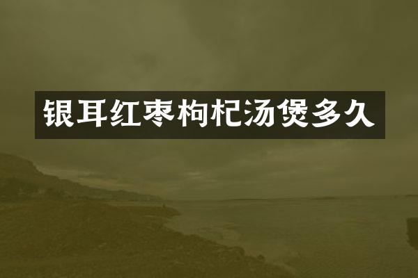 银耳红枣枸杞汤煲多久