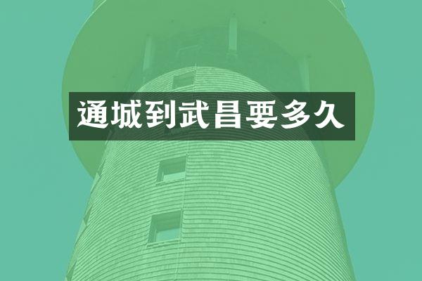 通城到武昌要多久