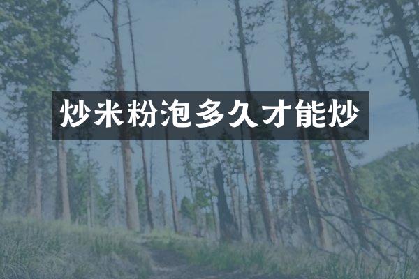 炒米粉泡多久才能炒