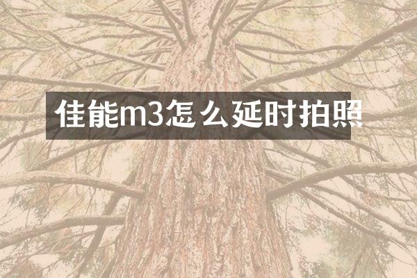 佳能m3怎么延时拍照