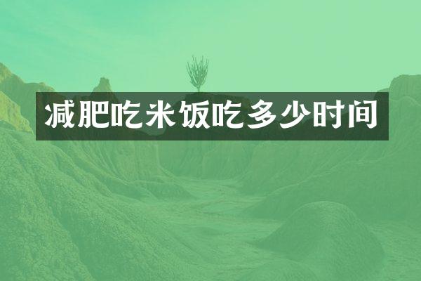 减肥吃米饭吃多少时间