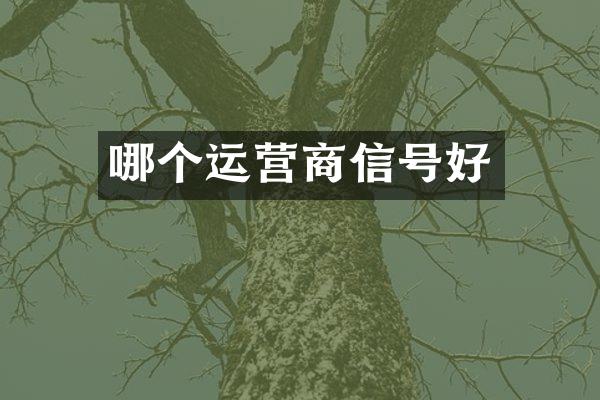哪个运营商信号好
