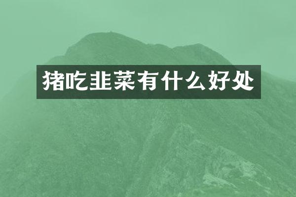 猪吃韭菜有什么好处