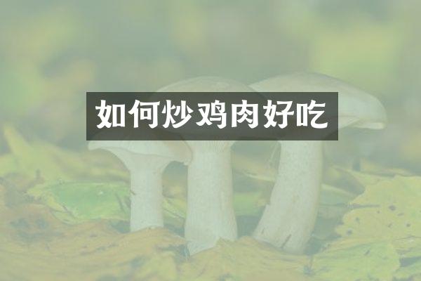 如何炒鸡肉好吃