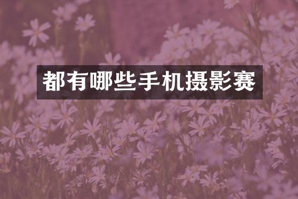 都有哪些手机摄影赛