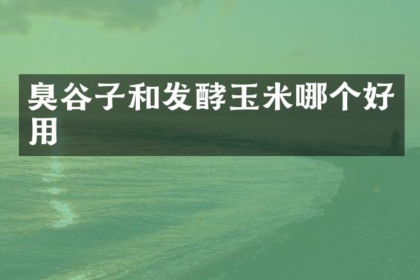 臭谷子和发酵玉米哪个好用