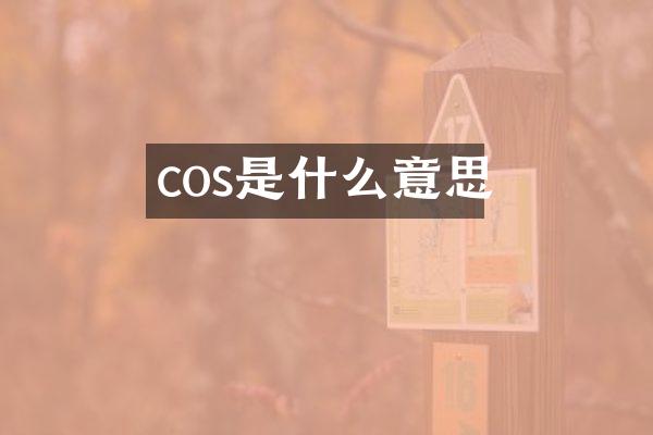 cos是什么意思
