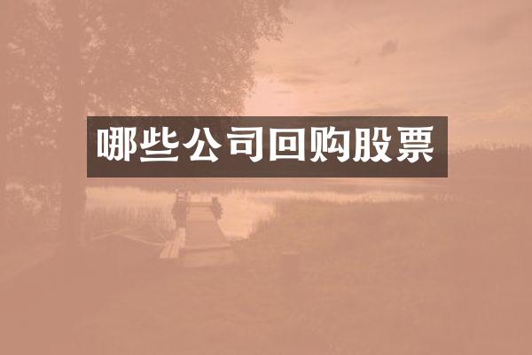哪些公司回购股票