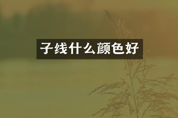 子线什么颜色好