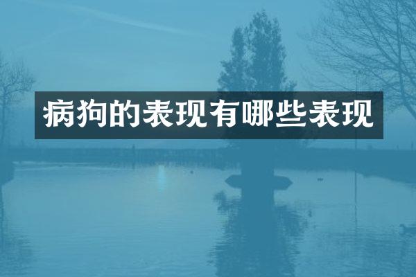 病狗的表现有哪些表现
