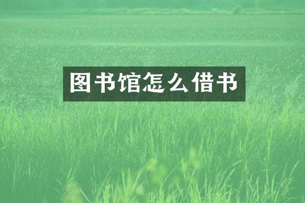 图书馆怎么借书