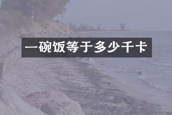 一碗饭等于多少千卡