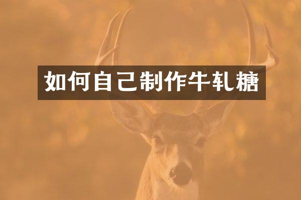 如何自己制作牛轧糖