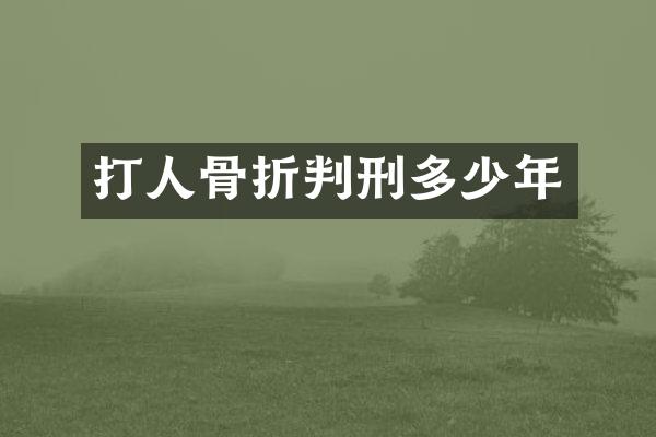 打人骨折判刑多少年