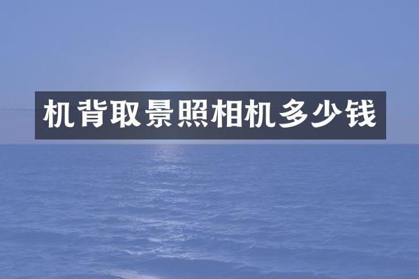 机背取景照相机多少钱