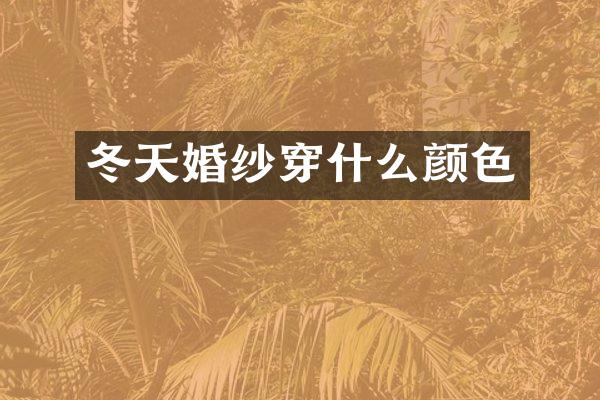 冬天婚纱穿什么颜色