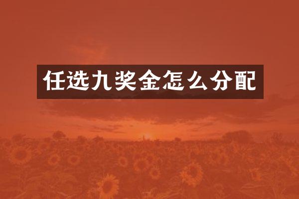 任选九奖金怎么分配
