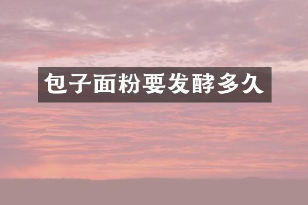 包子面粉要发酵多久