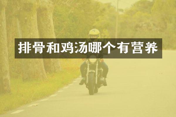 排骨和鸡汤哪个有营养