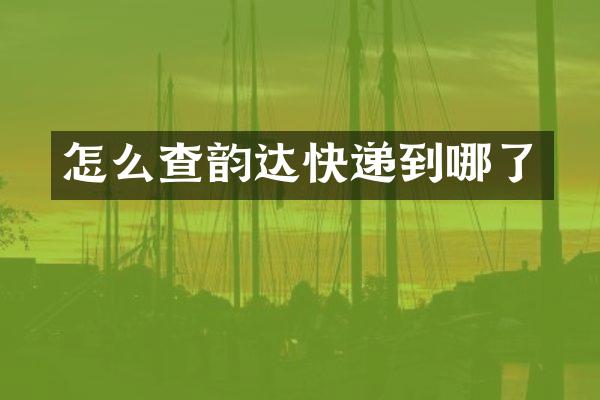 怎么查韵达快递到哪了