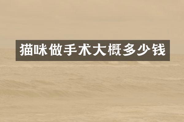 猫咪做手术大概多少钱