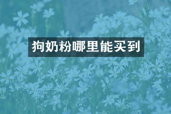 狗奶粉哪里能买到