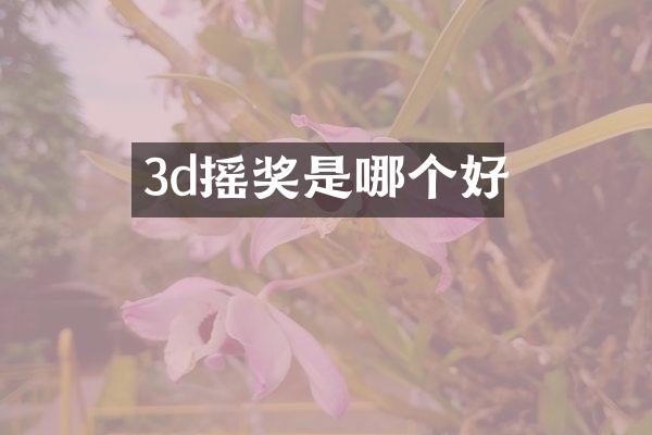 3d摇奖是哪个好