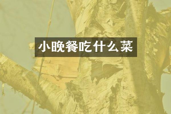 小晚餐吃什么菜