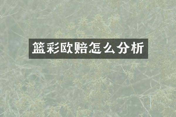 篮彩欧赔怎么分析