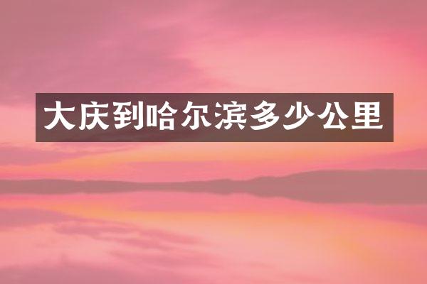 大庆到哈尔滨多少公里