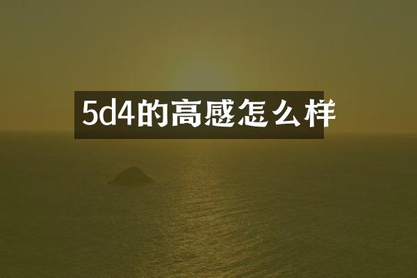 5d4的高感怎么样