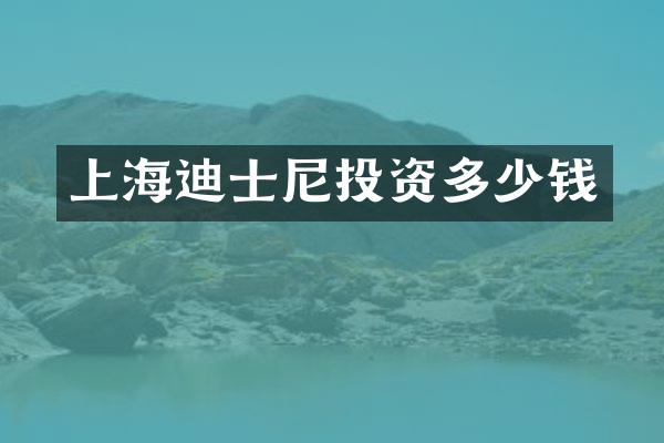 上海迪士尼投资多少钱