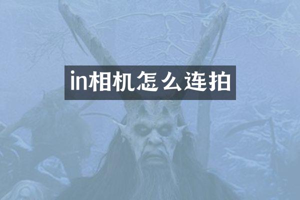 in相机怎么连拍